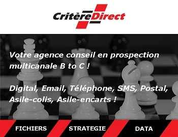 CRITERE DIRECT : Expert en stratégie de conquête multicanal et en monétisation de data pour valoriser et héberger vos bases de données.