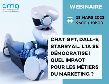 Chat GPT, Dall-E, StarryAI… l’IA se démocratise ! - Webinaire 15 mars à 9 h